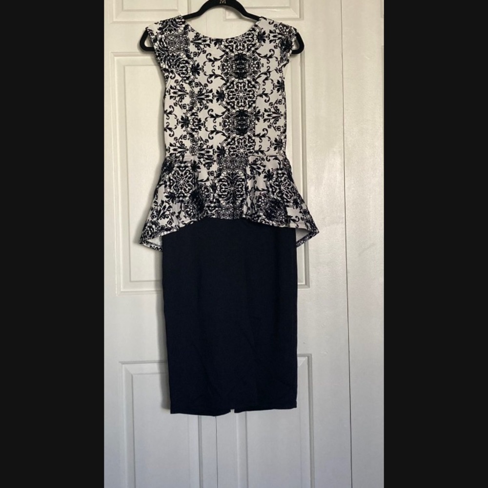 Black and white lace dress